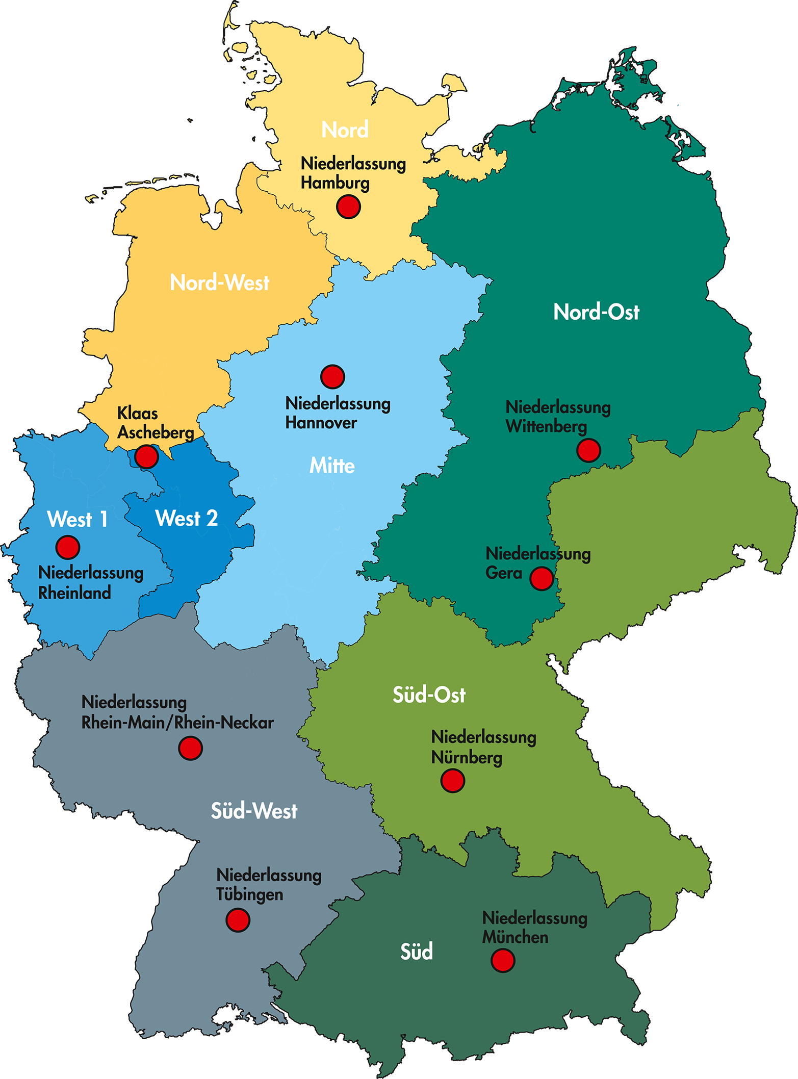Servicenetz Deutschlandkarte